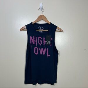 Chaser Tops Small Navy Blue Muscle Tank Tee Night Owl New